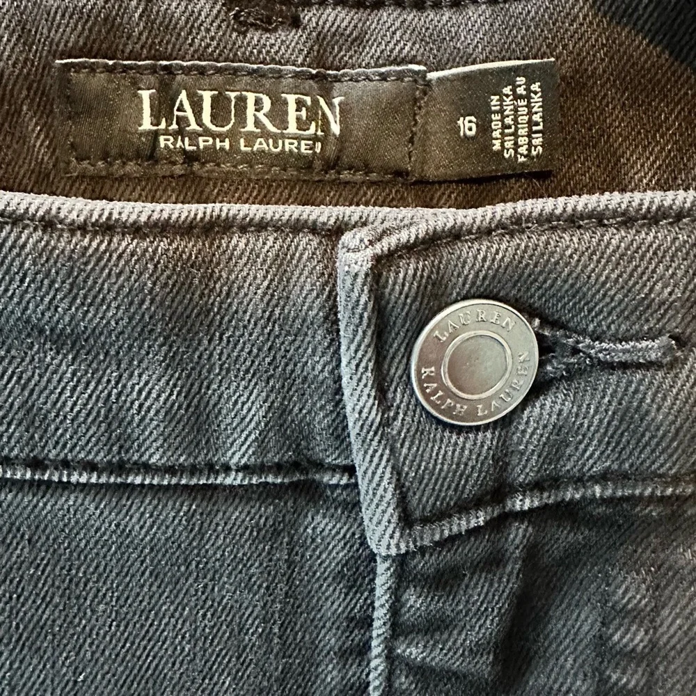 Lauren Ralph Lauren Faded Black High Rise Skinny  Stretch Jeans Size 16 33 Waist